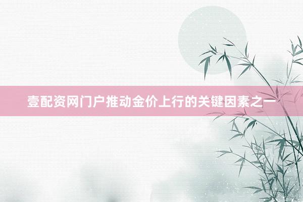 壹配资网门户推动金价上行的关键因素之一