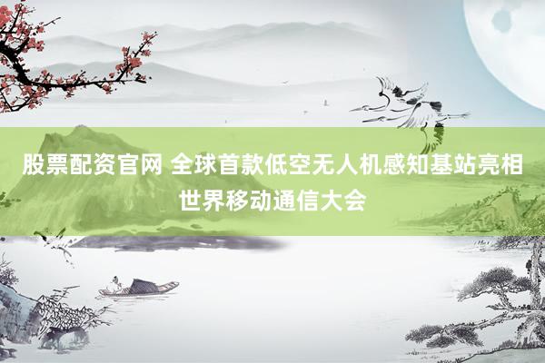 股票配资官网 全球首款低空无人机感知基站亮相世界移动通信大会
